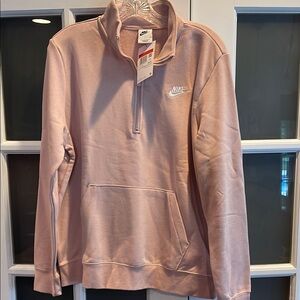 Womens Nike 1/4 zip. New. Rosy pink